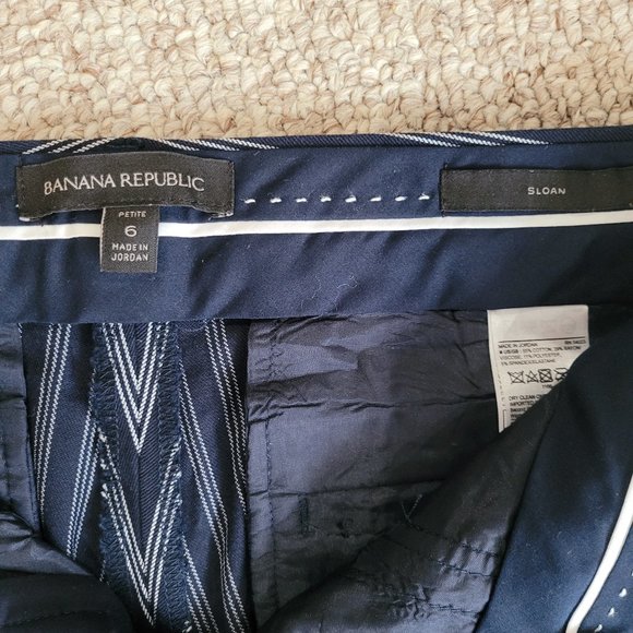 Banana Republic Sloan Pants Striped Navy Blue 6P - Picture 5 of 10